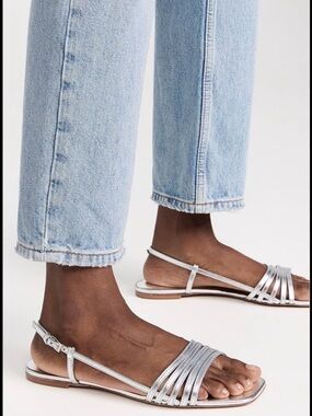 NWOT Reformation Millie Silver Slingback Sandals